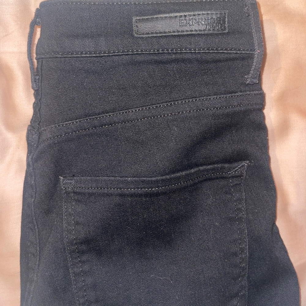 Express jeans black jeggings high rise size 2